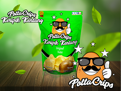 Pottacrips - potato chips Logo & Packaging Design character logo logo packaging design mascot logo potato chips logo