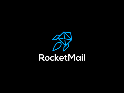 Rocket+Mail Concept Logo Design design internet logo mail icon mail logo rocket launch rocket logo send