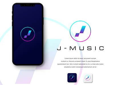 Letter J Logo - J-Music - Template blue branding design illustration j logo letter letter j letter logo logo logo 3d logo design minimalist logo technology logo vector