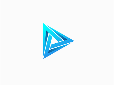 Play Icon with Creative Triangle Form