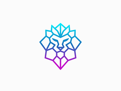 Lion Head - Digital Logo animal blue design digital digital logo forsale illustration lion lion head lion king lion logo logo logo 3d logo design minimalist logo technology technology logo