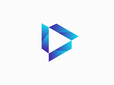 Letter V+Play Icon 3D Logo