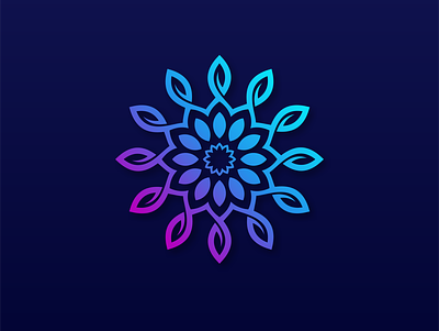 Mandala Logo abstract logo blue branding design flower logo forsale icon illustration letter logo logo logo design mandala mandala logo minimalist logo ui vector