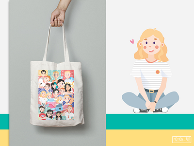 Eco bag design art avatar avatar design character cute eco bag graphic design illustration people persons poland portait project vector vector characters vector portait