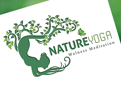 Nature yoga 3d branding fitness logo graphic design healthy logo leaf logo logo nature logo yoga logo