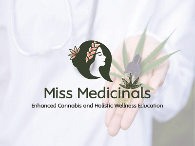Miss medicinals 3d branding cannabis logo company design girl power graphic design hemp logo logo marijuana logo skim care logo vector women power logo