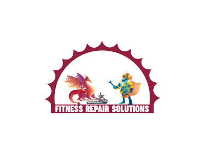 Fitness repair Solution New company design illustration logo vector