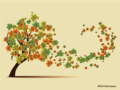 Feel The Breaze brush effects designed tree leaf pr logo tree