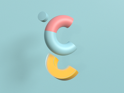 Gh Arabic 3D Abstract Letter