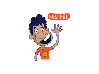 Hey Hi!! Cartoon Sticker cartoon stickers chat stickers indian cartoon indian stickers man cartoon