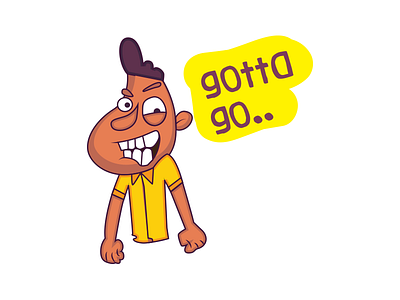 Gotta Go Sticker cartoon stickers chat stickers indian cartoon indian stickers man cartoon