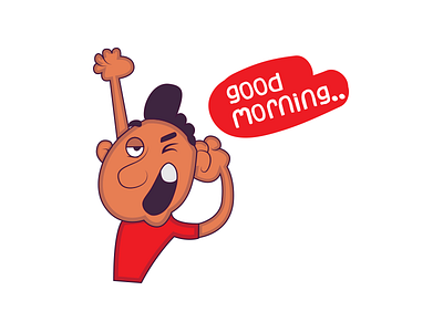 Good Morning Sticker cartoon stickers character sticker chat stickers indian cartoon indian stickers man cartoon stickers