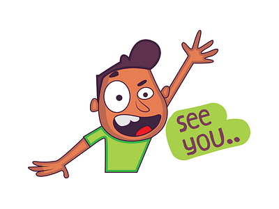 See You Sticker cartoon stickers character sticker chat stickers funny indian cartoon indian stickers man cartoon stickers