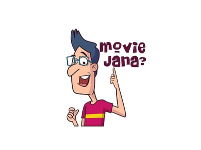 Movie Jana - Man Sticker cartoon stickers character sticker chat stickers indian cartoon indian stickers man cartoon stickers