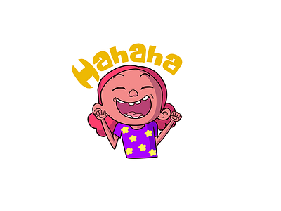 Laughing Girl Sticker