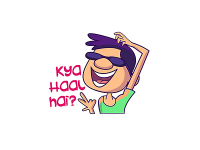 Kya Haal Hai Cartoon Stickers cartoon cartoon stickers character stickers chat stickers funny indian cartoon indian stickers man cartoon stickers