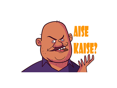 Man Saying Aise Kaise - Sticker cartoon cartoon stickers character sticker character stickers chat stickers chatstickers funny happy cartoon hindi text indian cartoon indian stickers indiancartoon indiansticker indianstickers man cartoon stickerart stickers