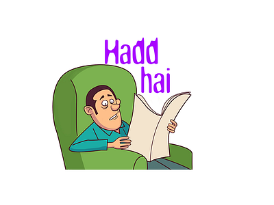 Man Reading News Paper Sticker cartoon stickers chat stickers funny indian cartoon indian stickers indiansticker indianstickers man cartoon stickerart