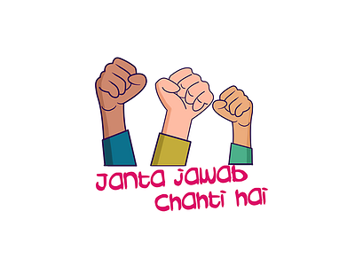Janta Jawab Chahti Hai Sticker Design cartoon stickers character sticker chat stickers chatstickers freelance design hands up indianstickers stickers