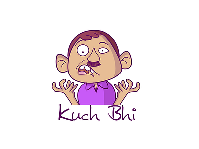 Man Say Kuch Bhi Hindi Text - Sticker Design cartoon stickers chat stickers chatstickers funny indian cartoon indian stickers indianstickers man cartoon stickerart stickers