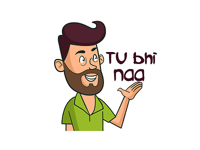 Man Saying Tu Bhi Na Hindi Text Sticker cartoon stickers chat stickers chatstickers funny indian cartoon indian stickers indiancartoon indianstickers man cartoon stickerart