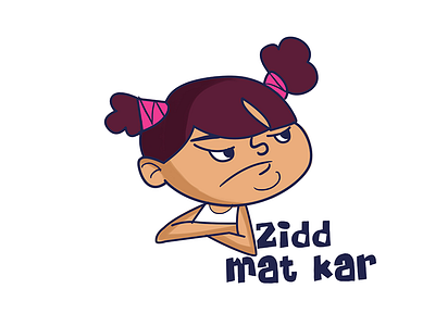 Angry Girl Sticker Design cartoon stickers character sticker funny illustration indian cartoon indiancartoon indianstickers man cartoon stickerart