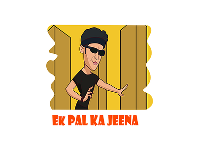 Ek Pal Ka Jeena Hindi Text Sticker cartoon stickers character stickers chat stickers chatstickers design illustration indian stickers indiancartoon man cartoon stickerart stickers