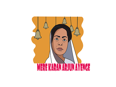 Mere Karan Arjun Ayenge Sticker Design