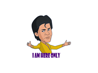 I Am Here Only Sticker Design actor actor sticker cartoon stickers character sticker chat stickers design funny illustration indian cartoon man cartoon stickers