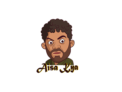 Aisa Kya Hindi Text Sticker Design actor cartoon stickers chatstickers design funny illustration indian cartoon indiancartoon man cartoon stickerart