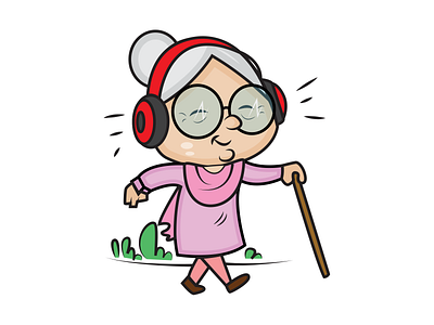 Grandmother Sticker Design cartoon stickers chat stickers chatstickers design funny grandmother illustration indian cartoon indian stickers indianstickers stickers