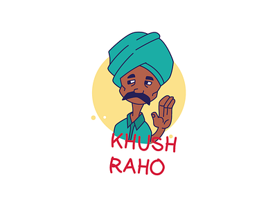 Khush Raho Hindi Text Sticker Design