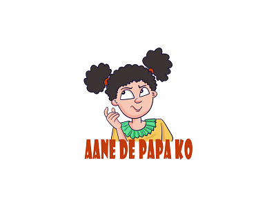 Girl Says Aane De Papa Ko Hindi Text Sticker cartoon stickers chat stickers chatstickers design funny illustration indian cartoon indian stickers stickerart stickers