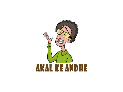 Man Saying Akal Le Andhe Hindi Text Sticker Design