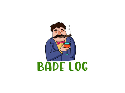 Bade Log Hindi Text Sticker cartoon stickers chat stickers design funny illustration indian cartoon indian stickers man cartoon stickerart stickers