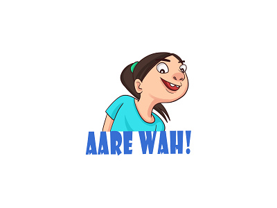 Aare Wah Hindi Text Sticker cartoon stickers character sticker chat stickers funny indian cartoon indiancartoon indianstickers stickers