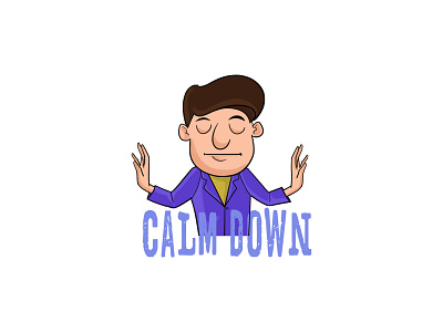 Man Saying Calm Down Sticker Design cartoon stickers character sticker chat stickers design funny illustration indian cartoon man cartoon stickerart