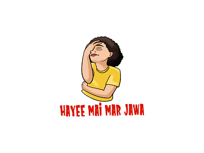 Haye Mai Mar Jawa Hindi Text Sticker cartoon stickers character sticker chat stickers chatstickers funny illustration indian cartoon indianstickers stickerart