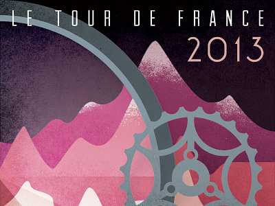 Le Tour De France 2013 bike cyclist event france pink poster purple race vintage