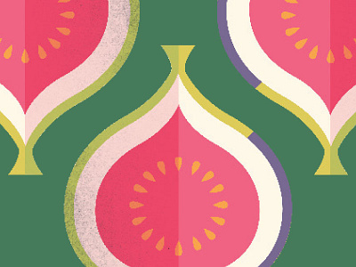 Fig Pattern bold cute food fruit graphic green kitchen pattern pink simple