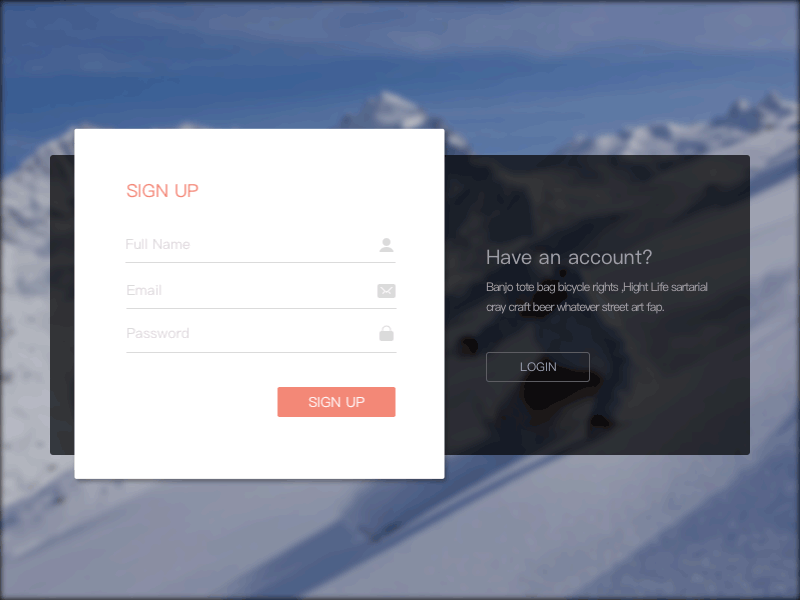 Login animate imitation animate animate ui design ui