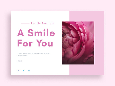 A Smile app clean clean creative digital digital agency flower header illustrator inspiration layout layout design minimal pink smiles trending ui ui ux uiuxdesign ux website