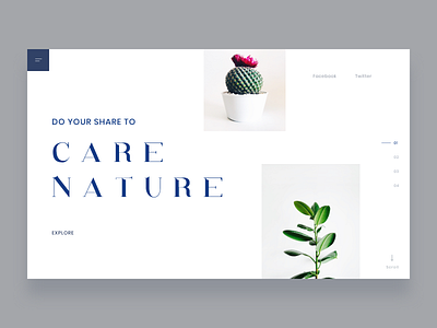 Care Nature clean digital exploration explore header exploration interaction interaction design interface layout minimal nature ui ui ux ui ux design ui design user interface user interface design ux web design website