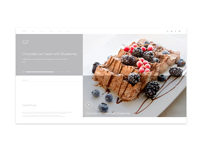 Recipes Web Design berry blueberry chocolate icecream web webdesign