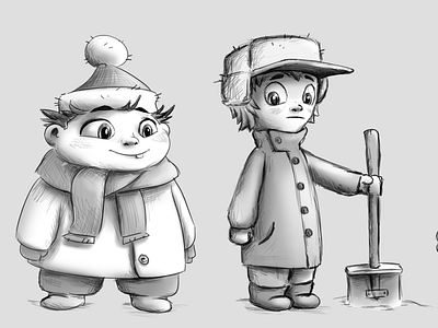 Winter soldiers art boys cartoon character character design concept art digital 2d digital art friends illustration sketch