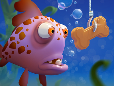 Bait art beasts cartoon character character design crazy digital 2d digital art fish fishing illustration