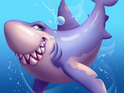 Shark art beasts cartoon character character design digital 2d digital art illustration portrait shark