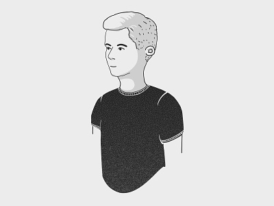 Person - Flo avatar character clean contrast design grey illustration illustrator light man person portrait simple sketch vector