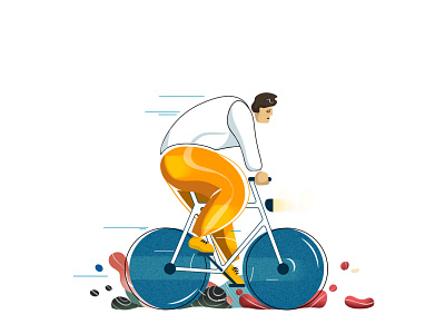 Bike Rider bike bike ride bikes character clean color contrast design illustration illustrator orange simple speed style vector yellow