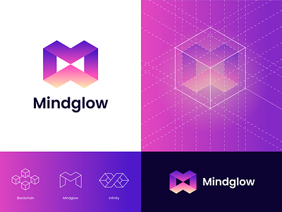 Mindglow - Concept Logo work app bigdata blockchain branding design glow icon illustration infinity logo logo design mind typography ux vector